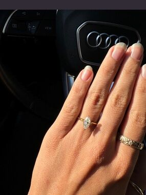 Rose Gold Marquise Solitaire Ring
